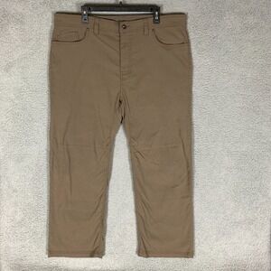 Prana Brion Pant Mens 40 x 30 Brown Slim Fit Stretch Nylon 5 Pocket Hiking Climb